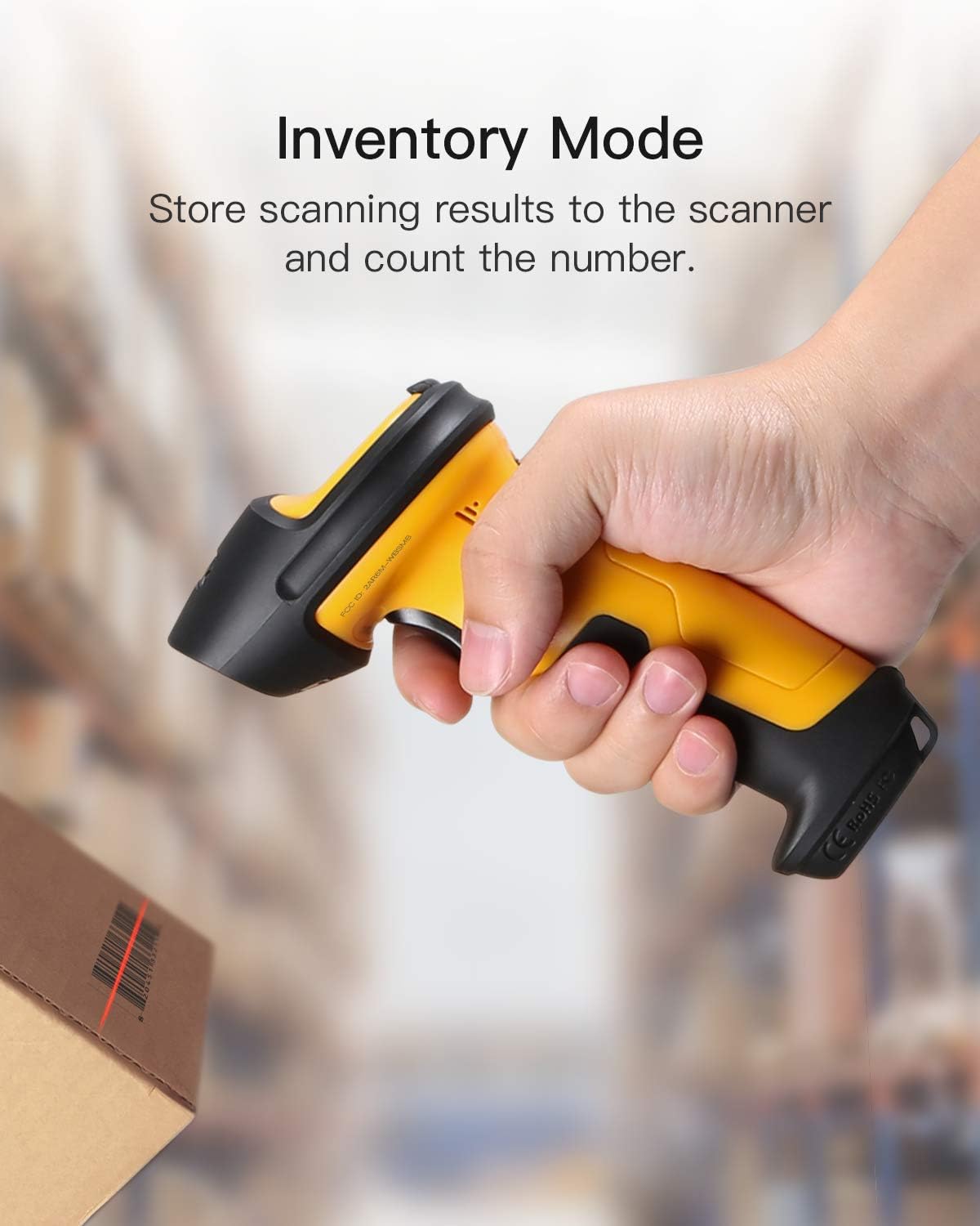 Wireless Barcode Scanner, 2.4 GHz, 2600mAh, 60M Range, Pack of 2 T67645