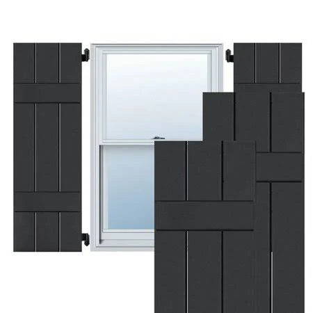 Black Composite Board-n-Batten Shutters, Per Pair N47594
