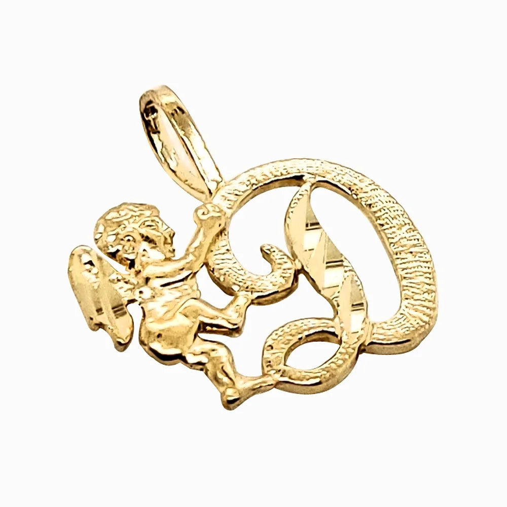 14K Yellow Gold Cherub Pendant Necklace with 18" Chain Z1425