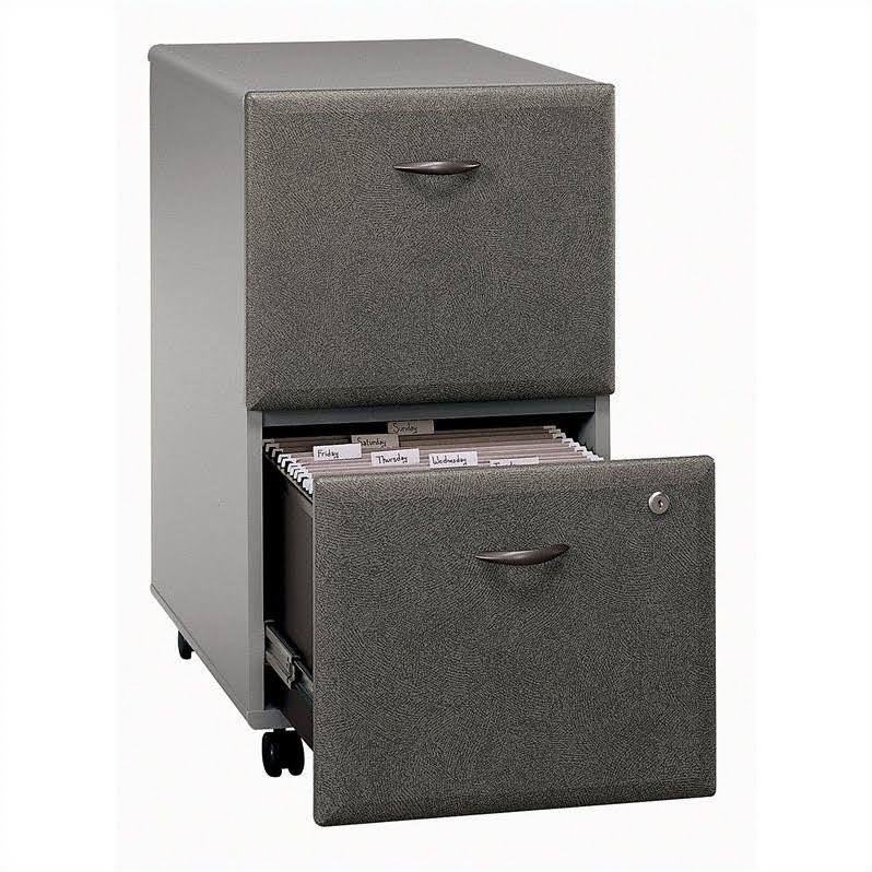Pewter 2 Drawer Mobile File Cabinet Z85386