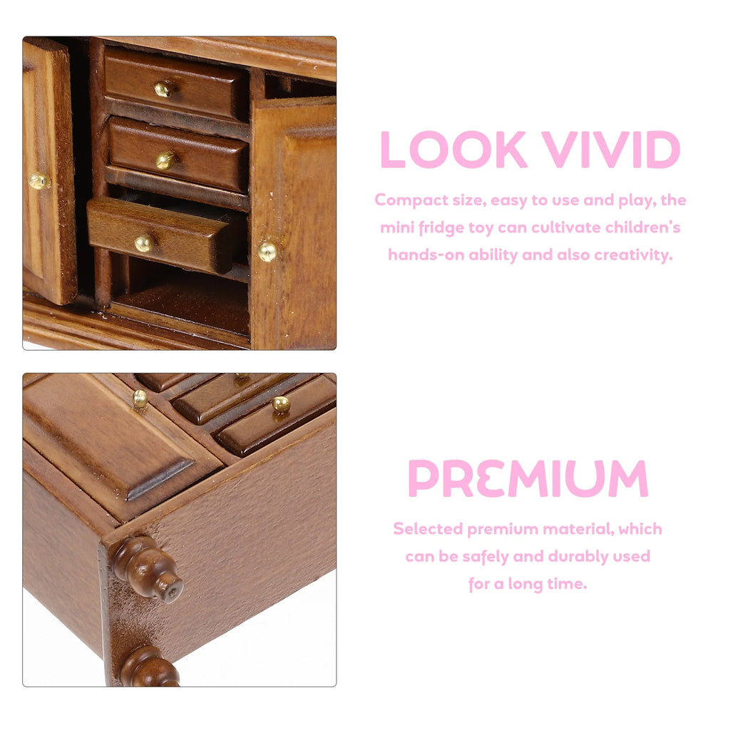 Walnut Color Wood Dollhouse Bookcase E959727