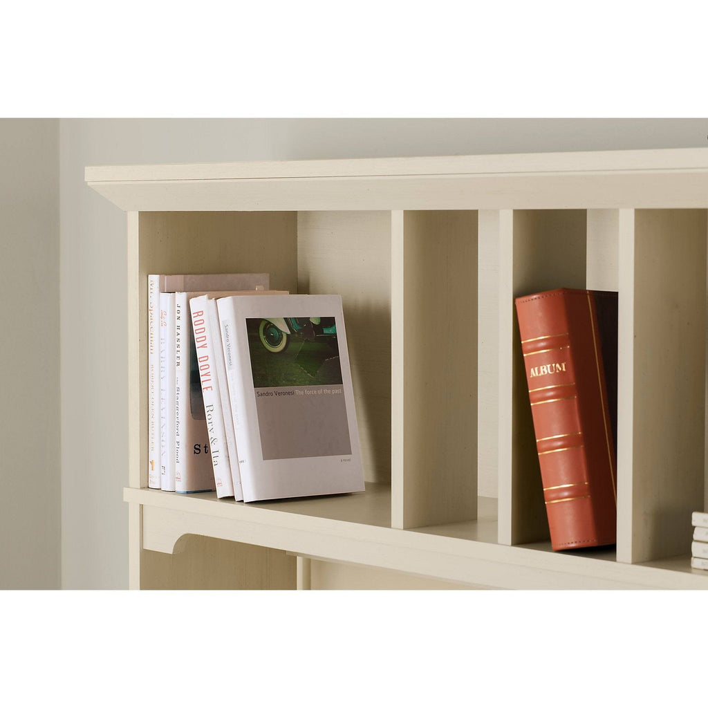 Pure White and Shiplap Gray Small Computer Desk with Hutch G6396