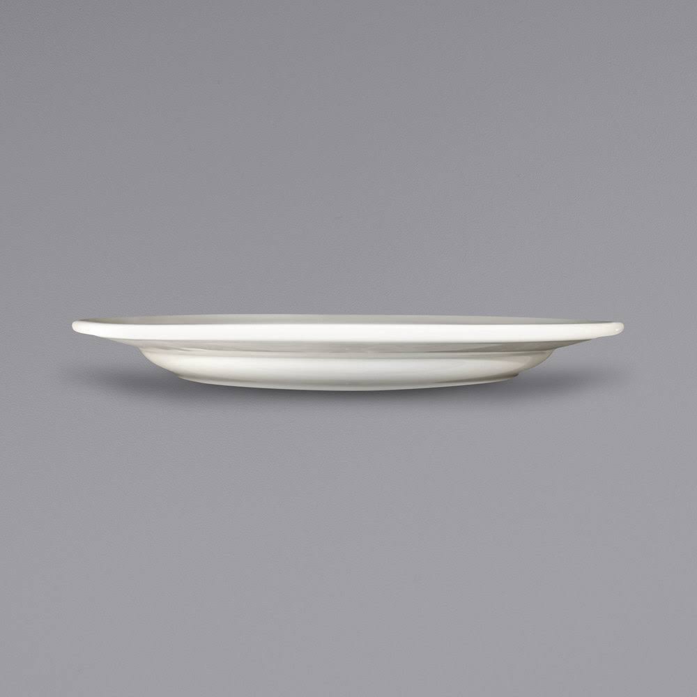 Ivory Embossed Stoneware Plate - 12/Case O7460