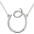 1/4ct Diamond Initial Pendant 18" Necklace 14K White Gold E66381