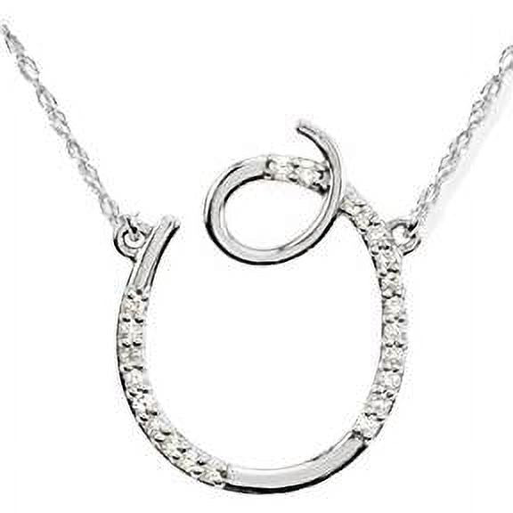 1/4ct Diamond Initial Pendant 18" Necklace 14K White Gold E66381