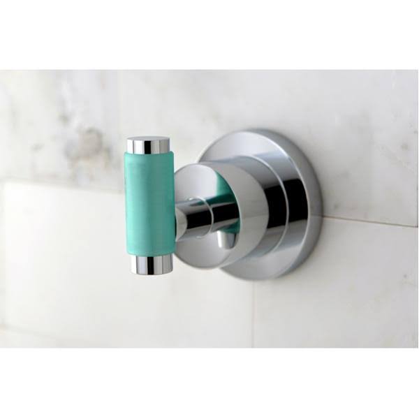 Green Eden Satin Nickel Robe Hook with Neoprene Sleeve Z379