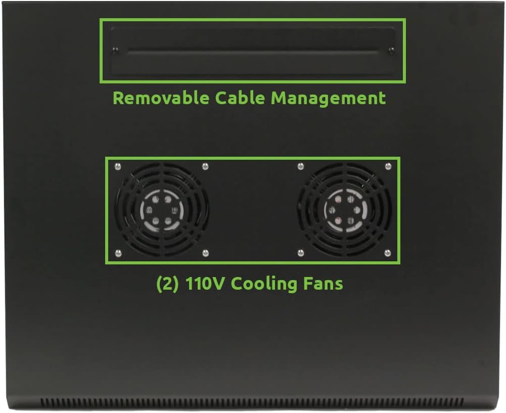 12U Wall Mount 19 Inch Server Cabinet Rack Enclosure with Glass Door and Shelves Z778805