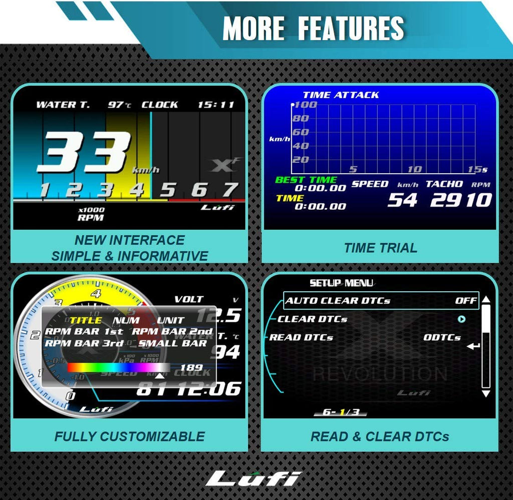 OBD2 Gauge Display Head Up Display X1962