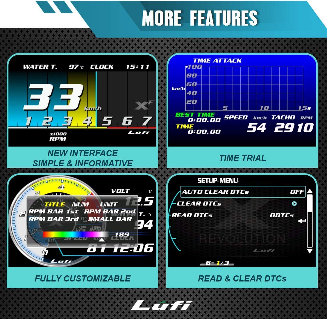 OBD2 Gauge Display Head Up Display X1962