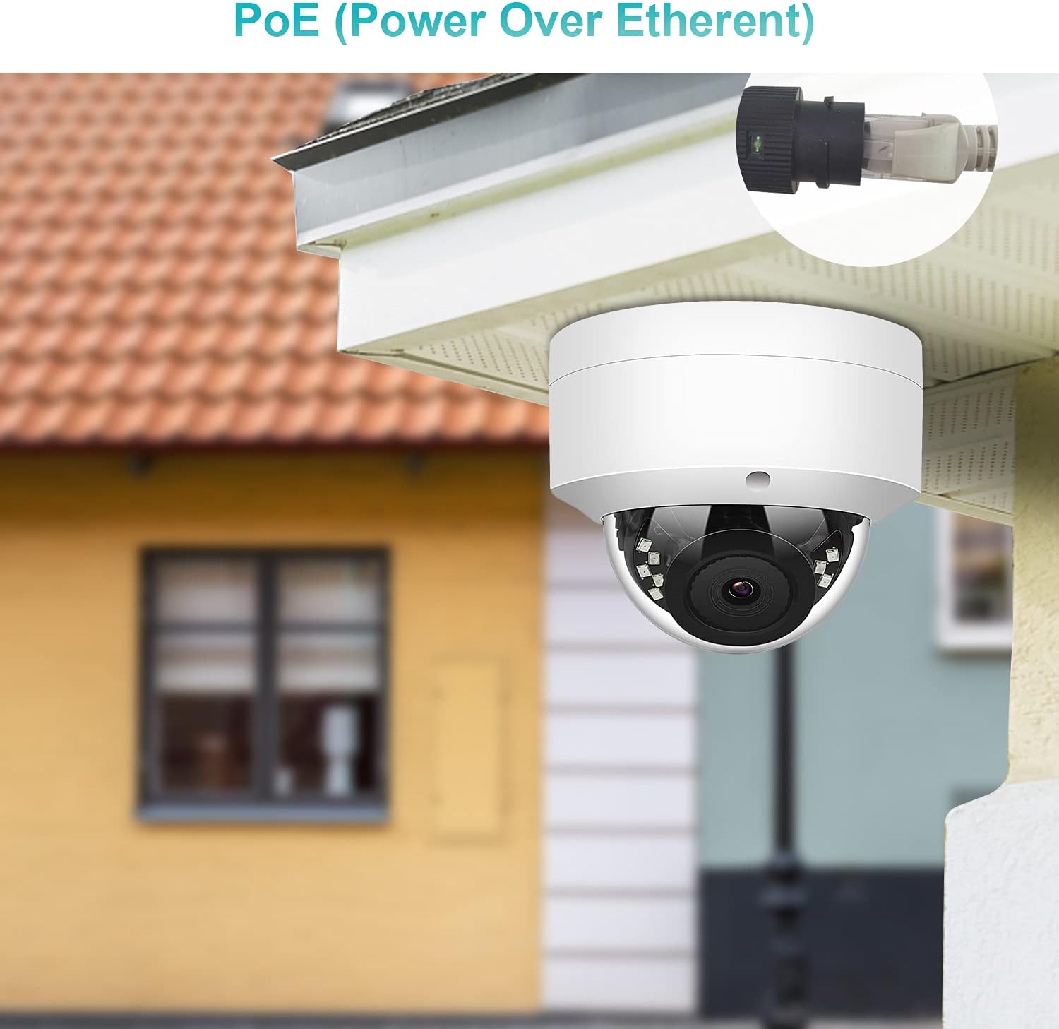 5MP Outdoor IP Dome Security Camera with Audio, 98ft Night Vision, 2.8mm Wide Angle W720785