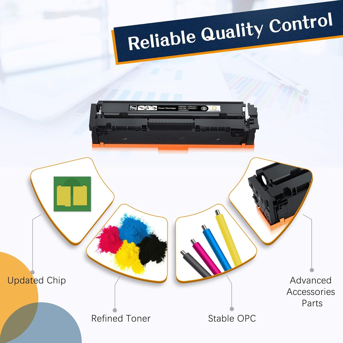 Compatible Toner Cartridge 4 Pack for HP 202X CF500X 202A CF500A (Black Cyan Yellow Magenta) F11231