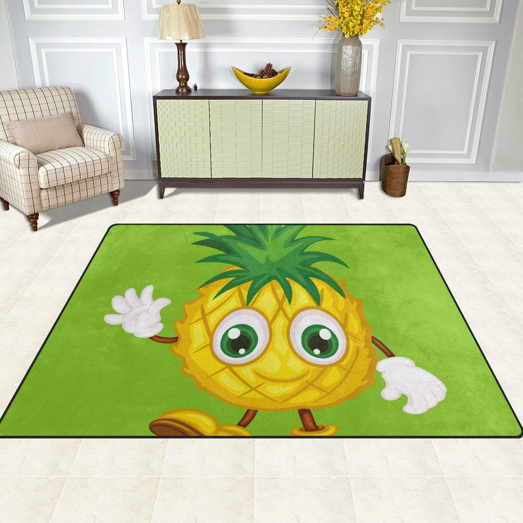 Cartoon Pineapple Lightweight Carpet Mats, 80"x 58" Area Rug O72211