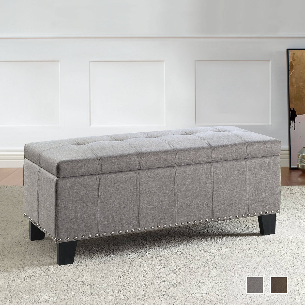 Grey Storage Bench E4916