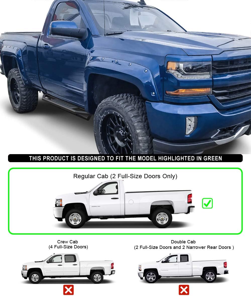 6.5in Aluminum Running Boards for Chevy Silverado GMC Sierra T8068