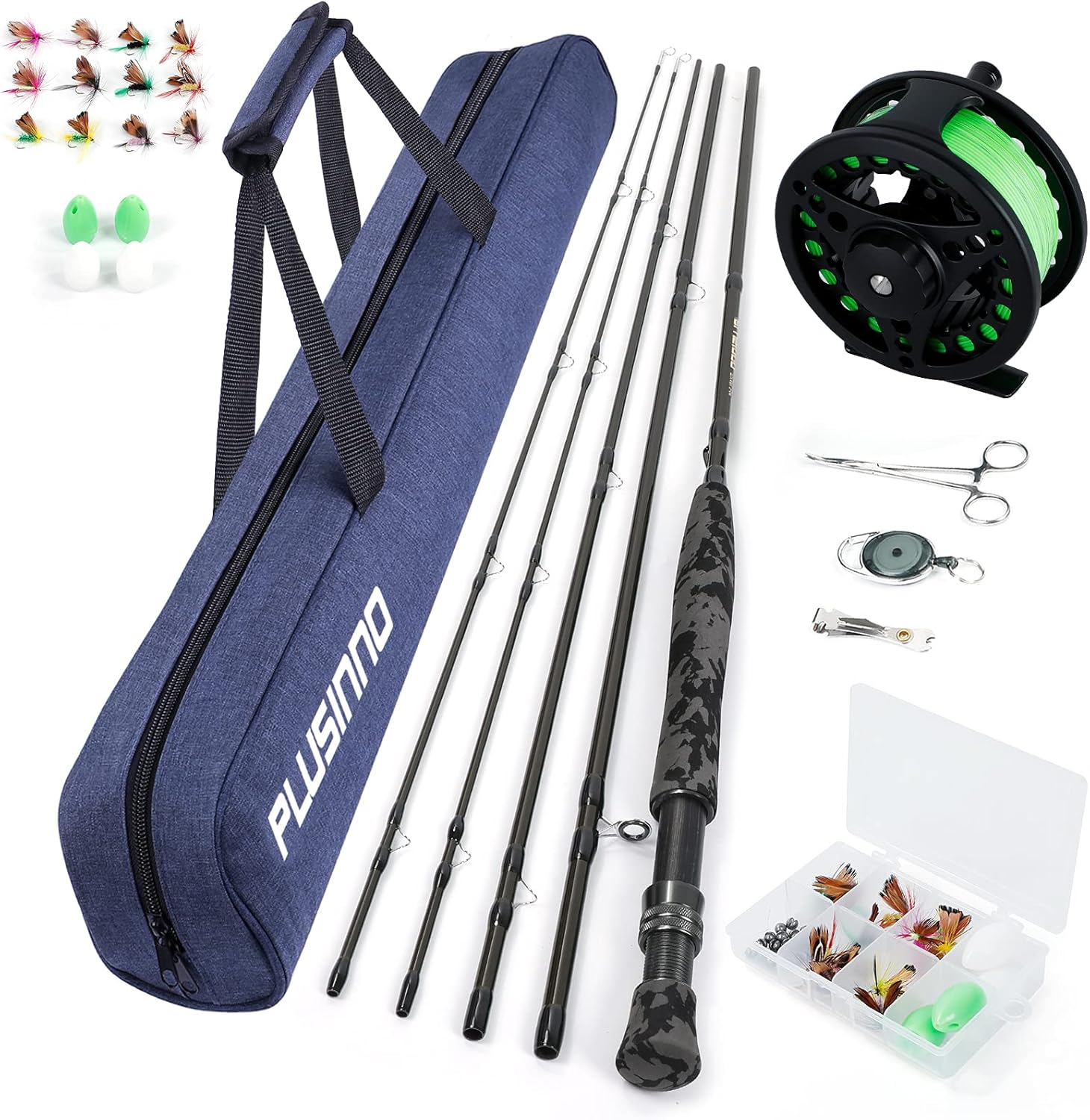 Fly Fishing Rod and Reel Combo Starter Kit with Graphite 5/6 Weight Fly Rod and Accessories Z19219
