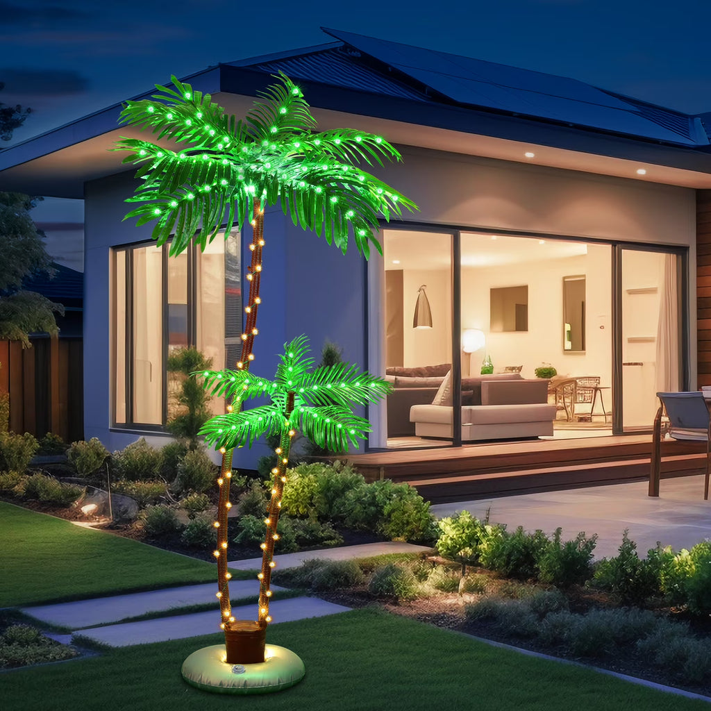 Solar Artificial Palm Tree 6Ft Lighted with 8 Modes N160