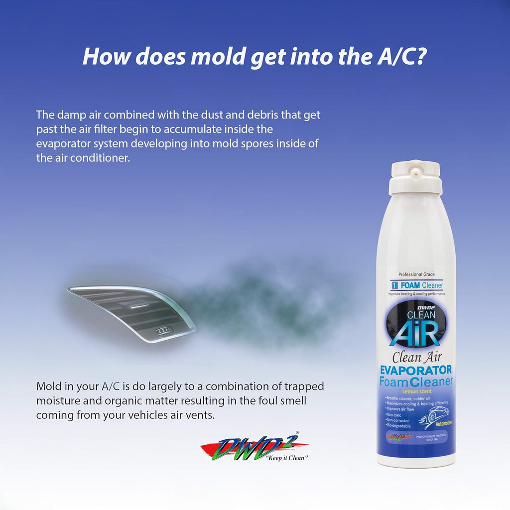 Automotive Foaming AC Evaporator Coil Cleaner & Refresher, Unscented, Pack of 2 V555475