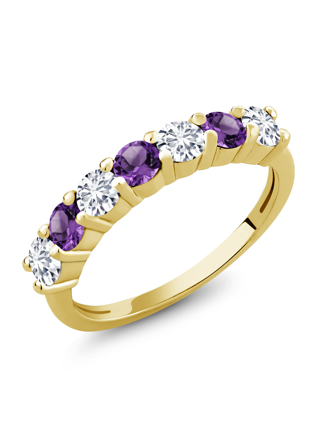 18K Yellow Gold Plated Silver Purple Amethyst Ring J577