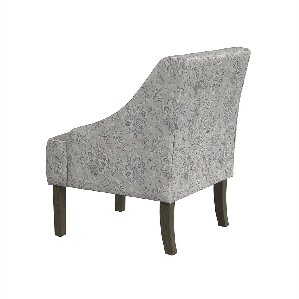 Linen Artistic Floral Print Accent Chair G20084