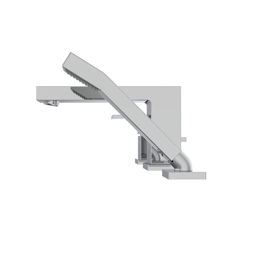 Single Handle Deck-Mount Roman Tub Filler with Hand Shower, Polished Chrome B90878