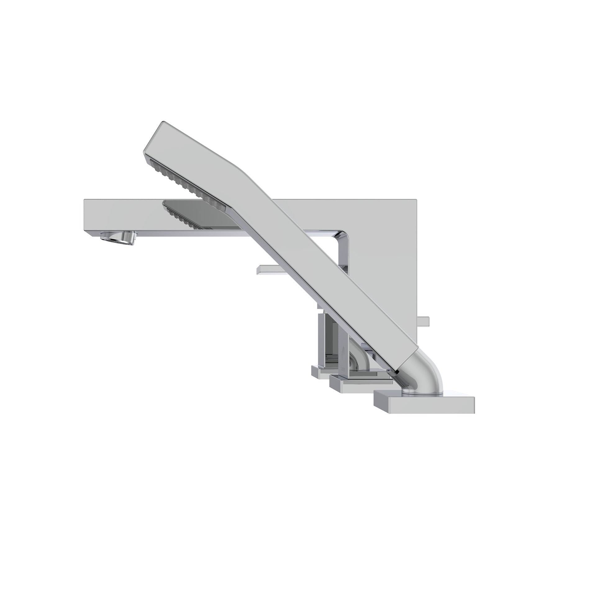 Single Handle Deck-Mount Roman Tub Filler with Hand Shower, Polished Chrome B90878