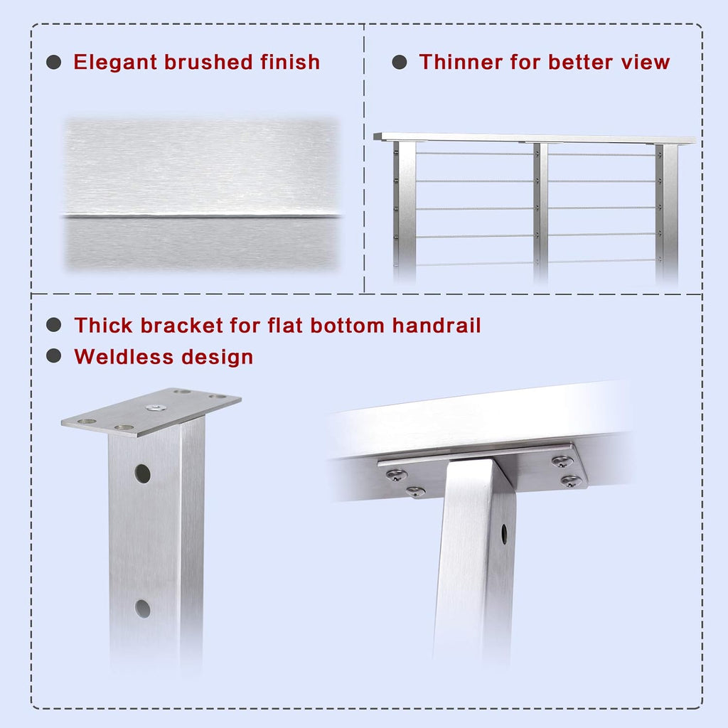 Stainless Steel Brushed Cable Railing Post Z90737