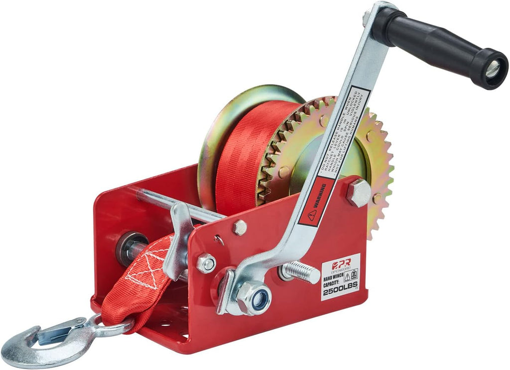 2500lbs Hand Winch with 32ft Steel Cable, Pack of 2 E234688