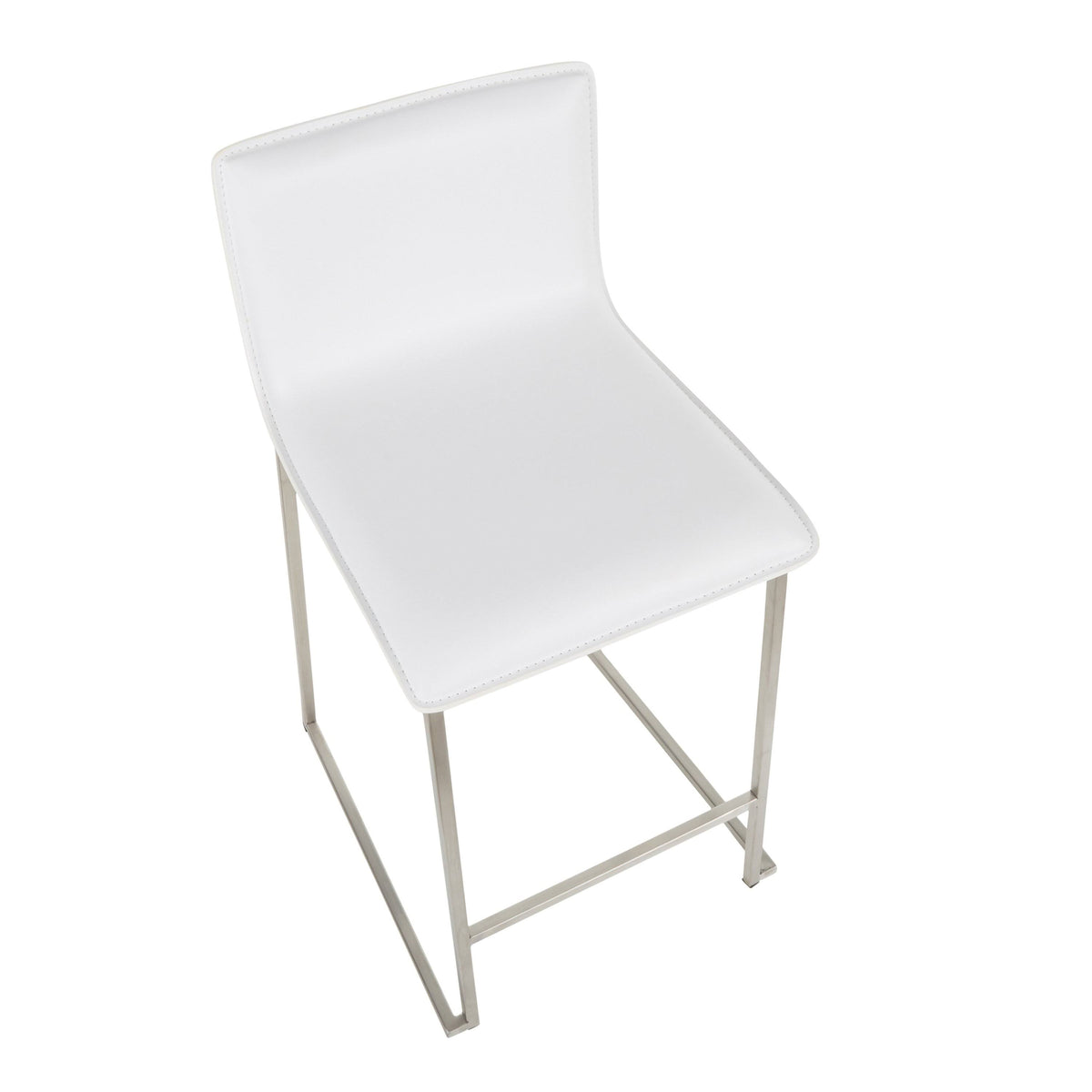 White PU Counter Stool Set of 2 T68943