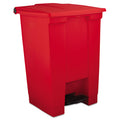 Red 12 gal Polyethylene Trash Can with Foot Pedal H201