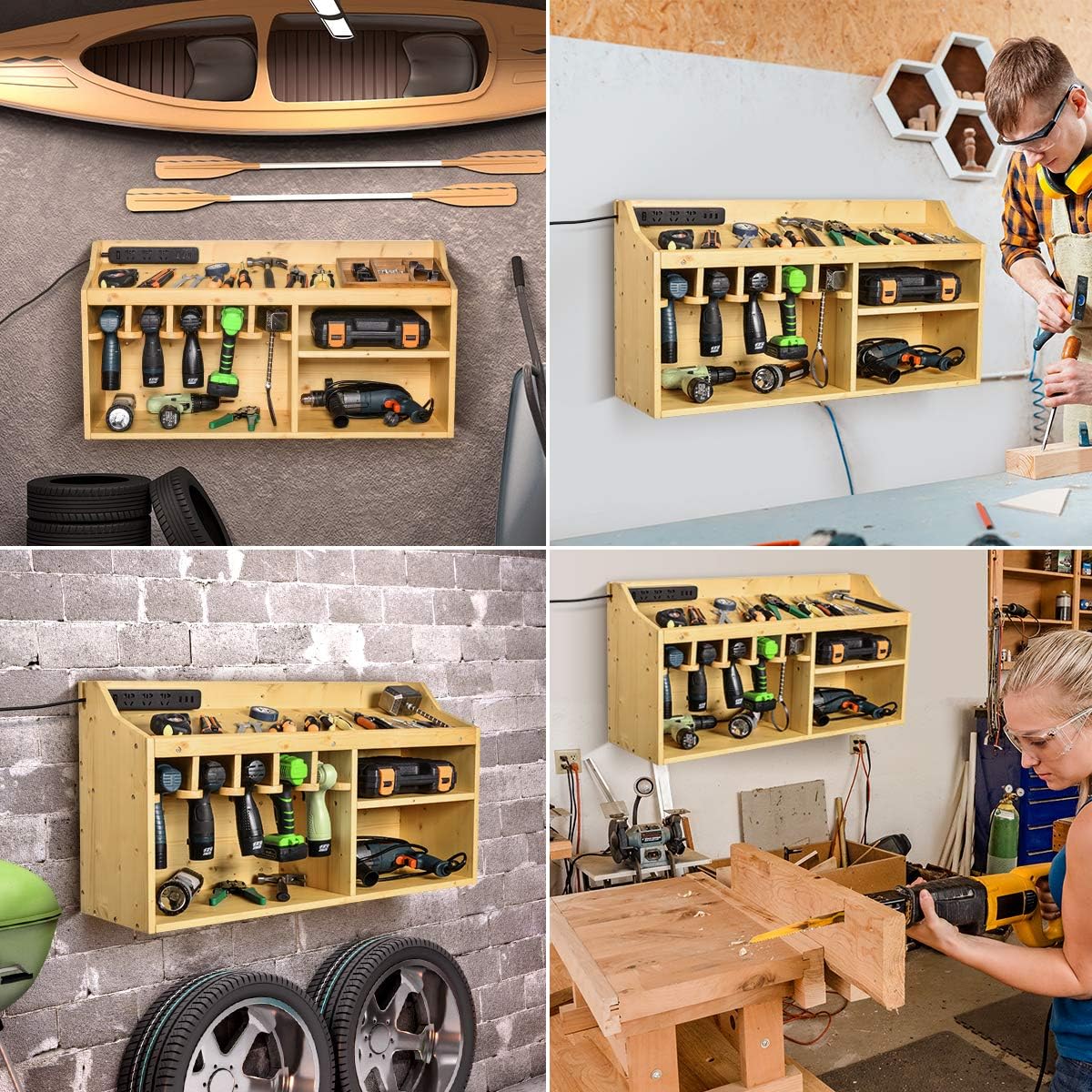Wall Mount Drill Charging Station with 5 Hanging Slots L431890
