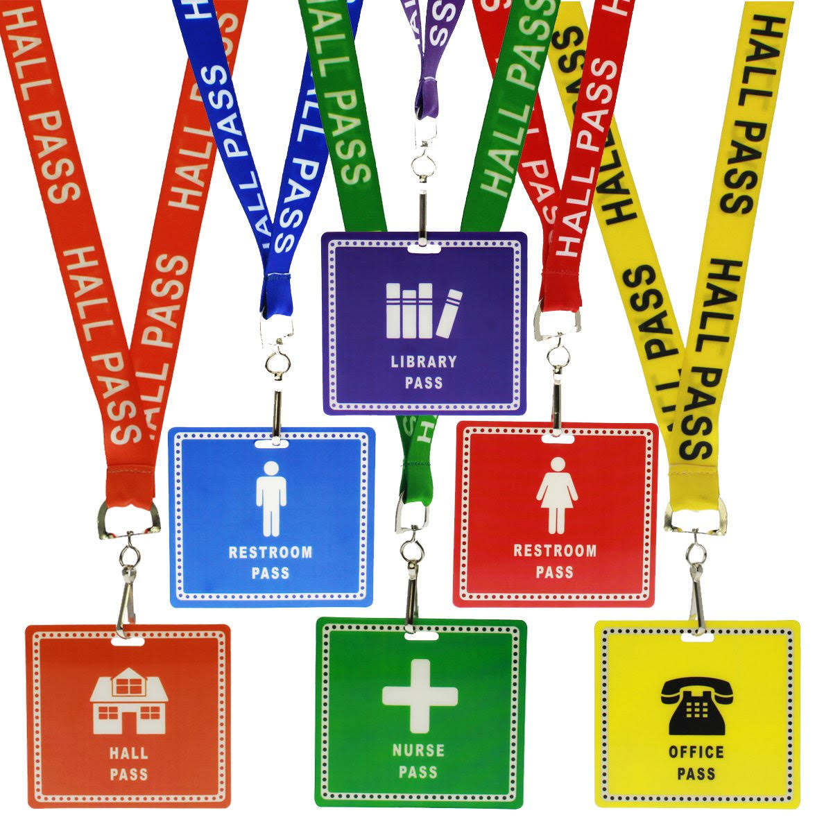 36 Pack Student Hall Pass Lanyards with Breakaway Lanyards T2781