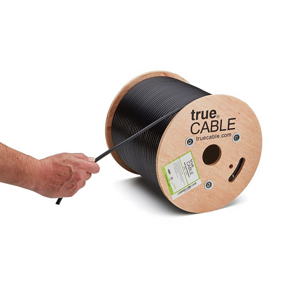 RG6 Quad Shield Coax 500ft Black Riser Rated Coaxial Cable M97026