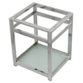 Polished Chrome Steel Console Sink Base with Glass Shelf R999