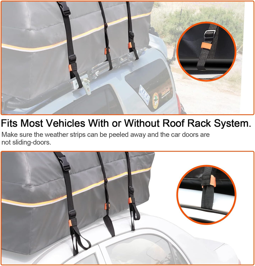 20 Cubic Feet Waterproof Soft Shell Rooftop Cargo Carrier with Reflective Strip and Anti-Slip Mat Q3295