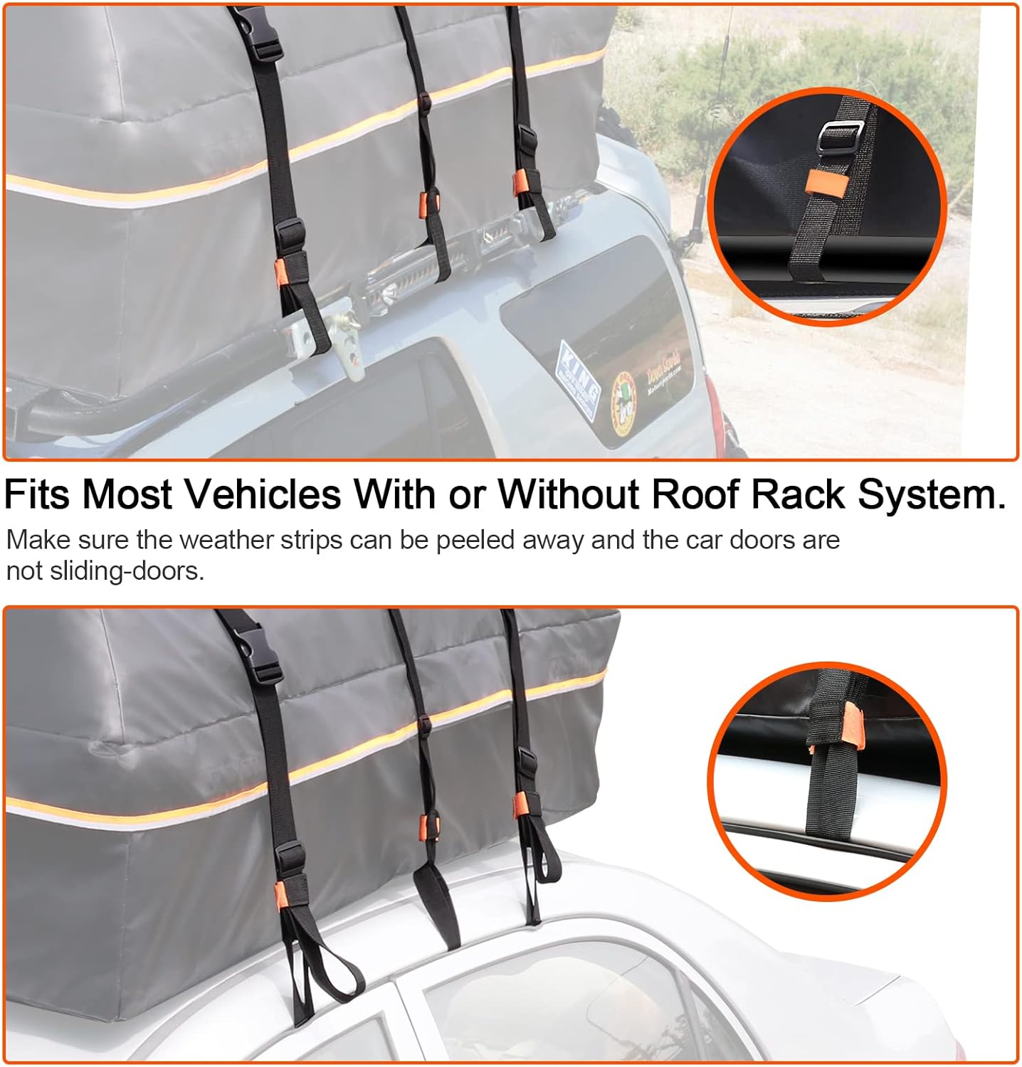 20 Cubic Feet Waterproof Soft Shell Rooftop Cargo Carrier with Reflective Strip and Anti-Slip Mat Q3295