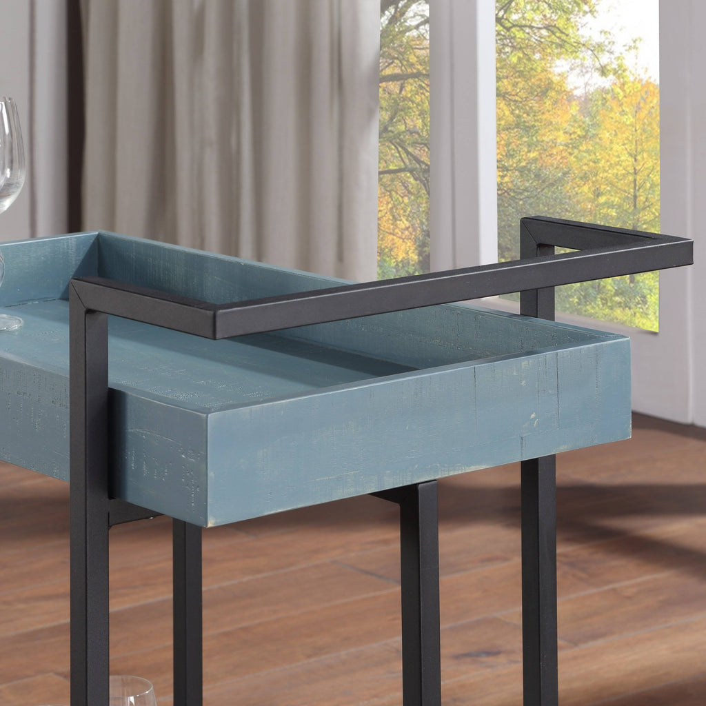 Antique Blue Industrial Serving Cart T775051