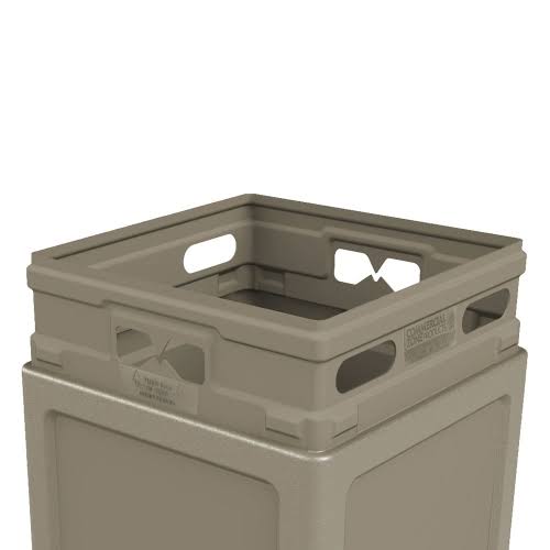 42-Gallon Beige Panel Trash Can Z836