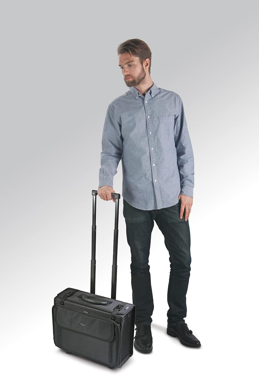 Black Rolling Hard Side Laptop Case M322