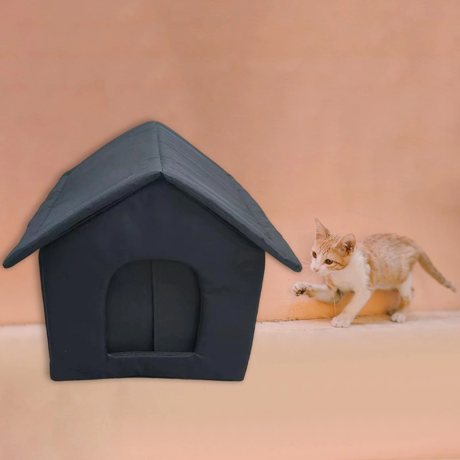 Waterproof Outdoor Cat House Tent Shelter for Winter 40cmx35cmx40cm U39978