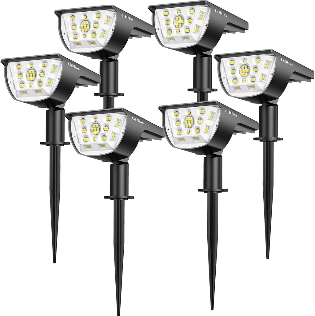 6 Pack IP67 Waterproof Solar Powered Spotlights O490