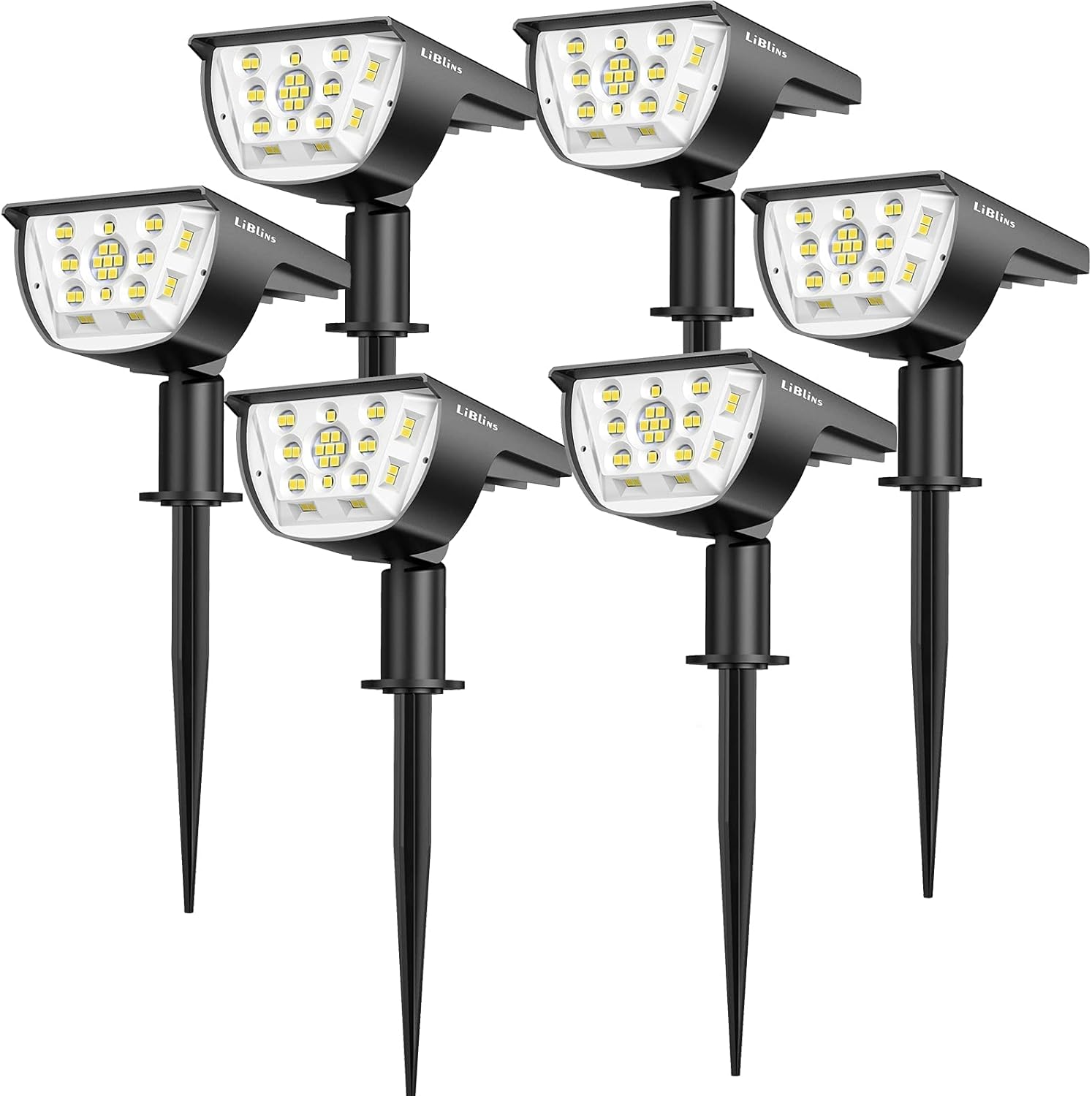 6 Pack IP67 Waterproof Solar Powered Spotlights O490