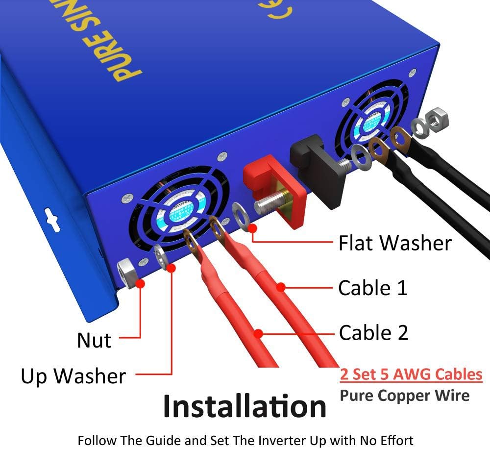 3500 Watt Pure Sine Wave Power Inverter 48V to 120V AC D3833