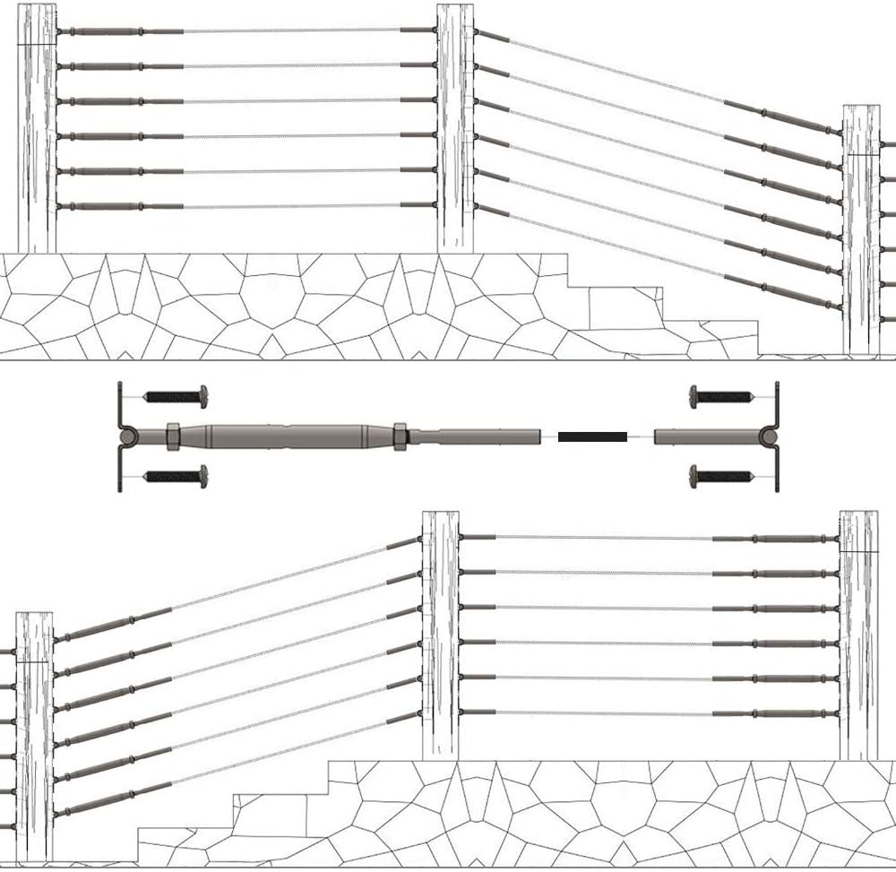 25 Pairs T316 Stainless Steel 180° Adjustable Angle Cable Railing Hardware Kit Z541892