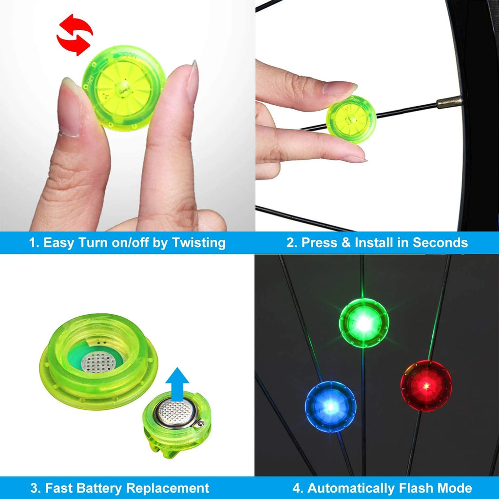 Bike Wheel Lights with Batteries Included, Waterproof C38047