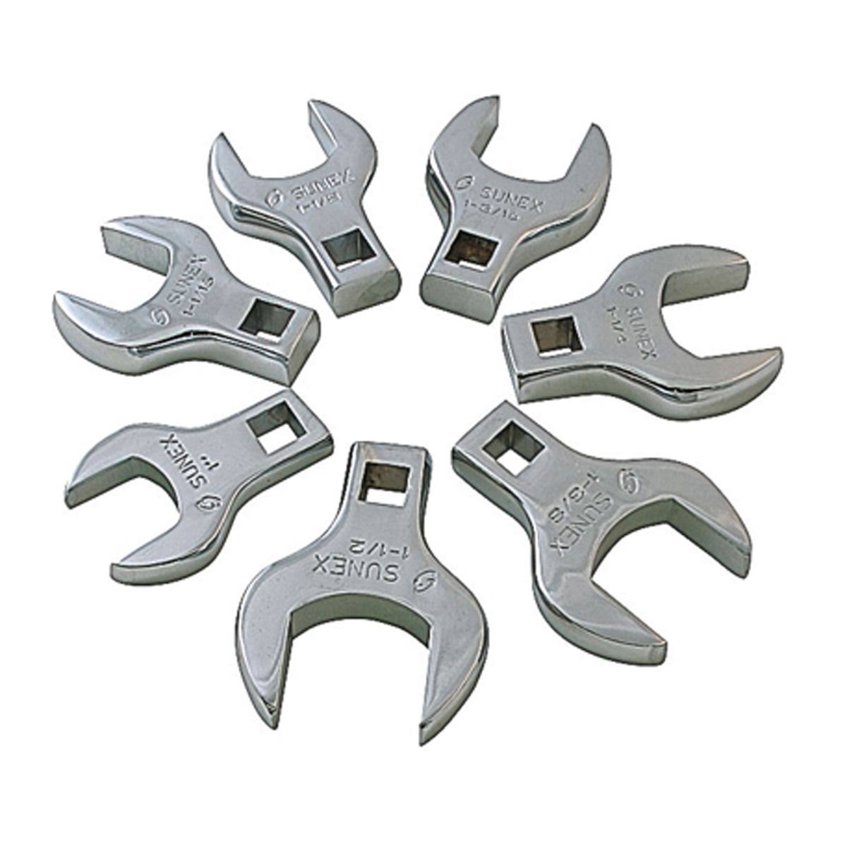 7-Piece 1/2 in. Drive SAE Crowfoot Wrench Set D509