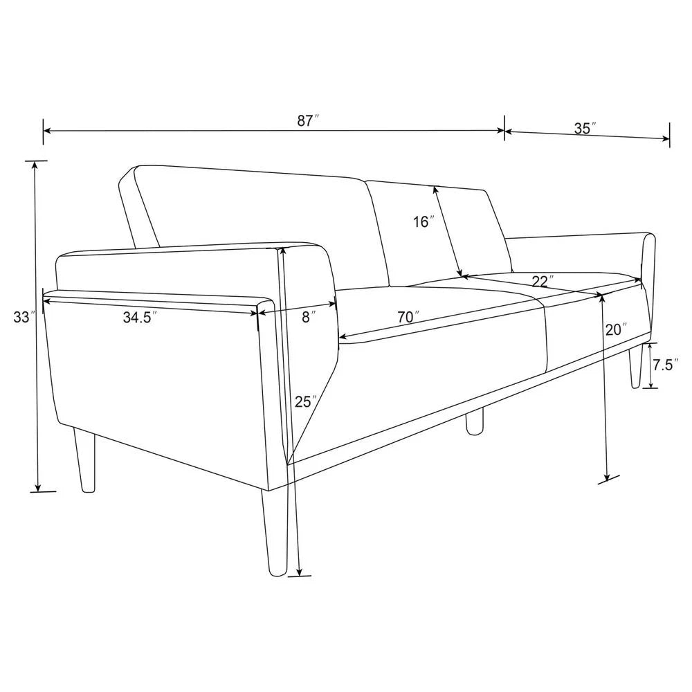 3-Piece Upholstered Fabric Sofa Set in Gray X89241