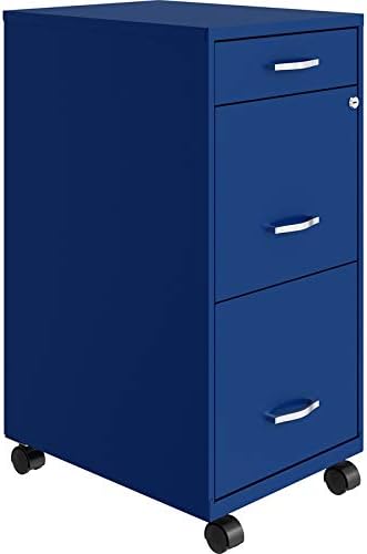 White 3 Drawer Metal Mobile File Cabinet with Lock X439789