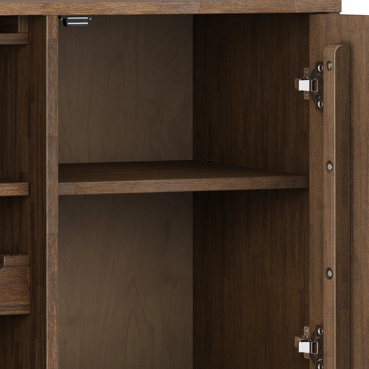 Rustic Natural Aged Brown Solid Acacia Wood Wine Cabinet X827