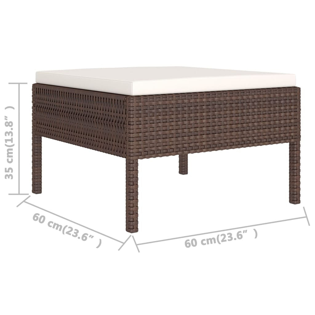 9 Piece Poly Rattan Sectional Outdoor Furniture Set P67768