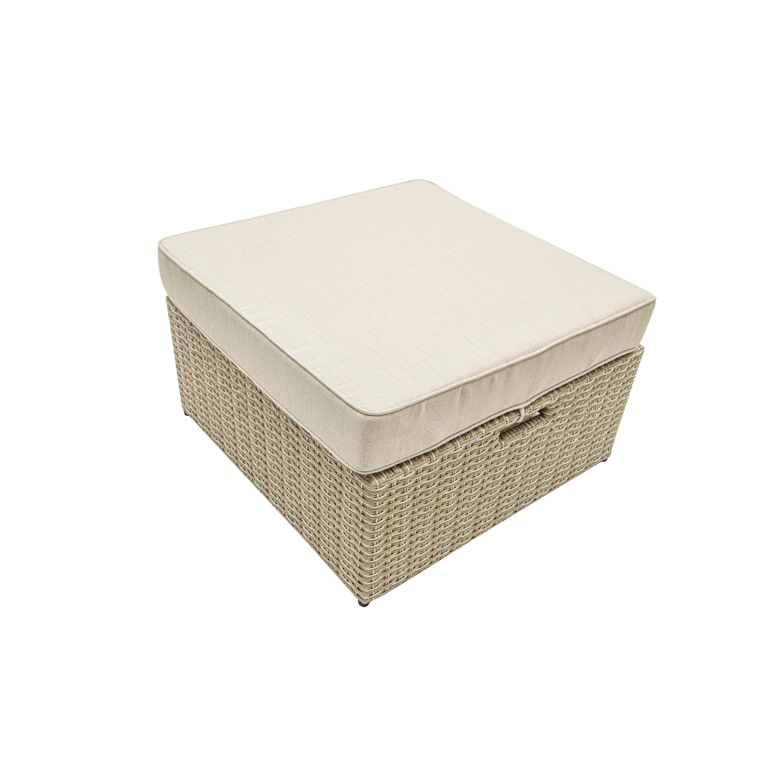 Outdoor Wicker Patio Sofa with Canopy & Ottoman Set D235